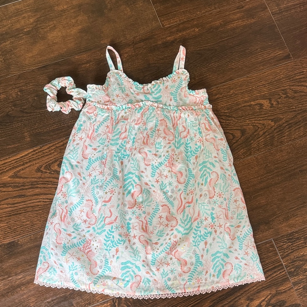 Rachel Zoe Pastel Sea Life Dress with Scrunchie